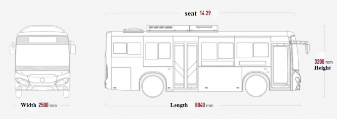 Autobús eléctrico puro de 8 metros modelo TEG6803BEV con capacidad máxima de 70 personas 2