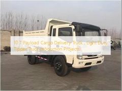 10 T Payload Cargo Delivery Truck , Light Duty Tipper Truck production Projects