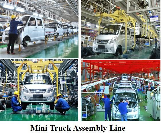 Planta de fabricación de poca potencia de la camioneta pickup, fábrica de la producción del camión del transporte de cargo, inversión auto de la fábrica de montaje 1
